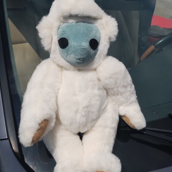 Vintage Vermont Teddy Bear Velvet Alien Face Rare Mask Collectible Jointd 16" - Picture 1 of 15